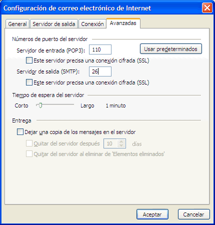 M&aacute;s configuraciones / Avanzadas