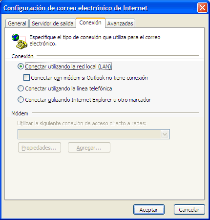 M&aacute;s configuraciones / Conexi&oacute;n