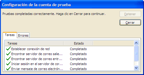 Probar la configuraci&oacute;n
